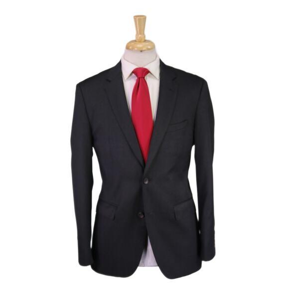 Hugo Boss Current Johnstons/Lenon Solid Charcoal Gray Super 100's Wool Suit 38R - Picture 1 of 13